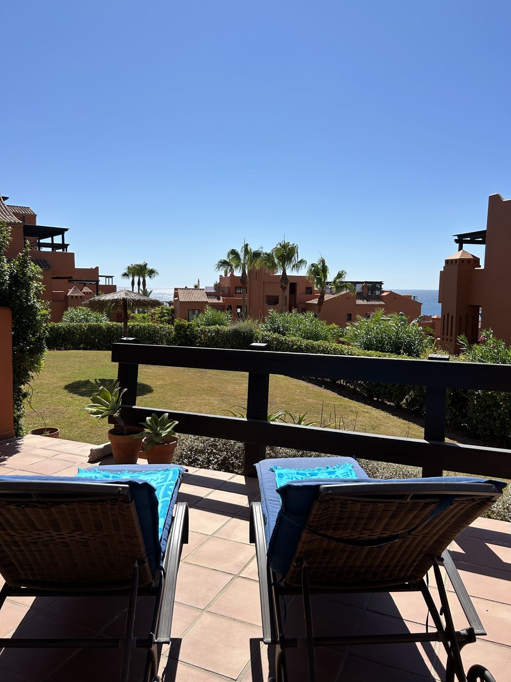 Terrace with sun loungers